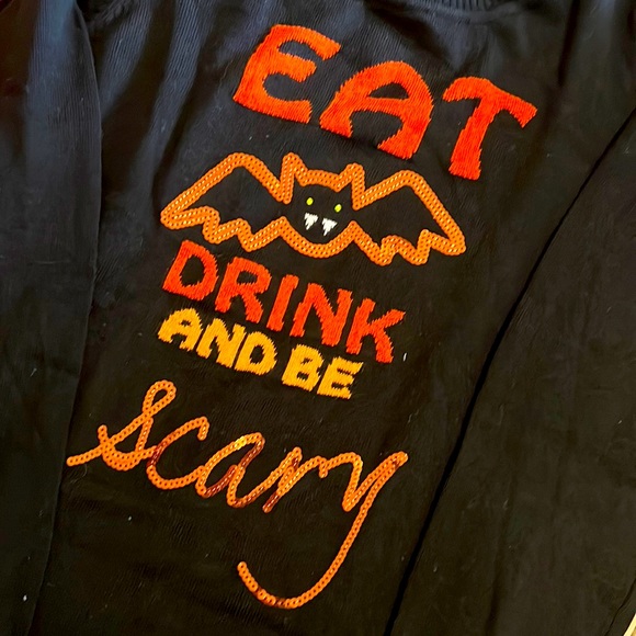 Eat, Drink and be Scary Halloween sweater sz L - never worn - Picture 2 of 4
